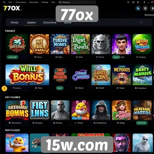 Experiência do usuário no site de jogos 77ox